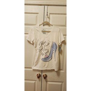 New Disney Store Cinderella Right Pair of Shoes Glass Slipper T-Shirt Size L